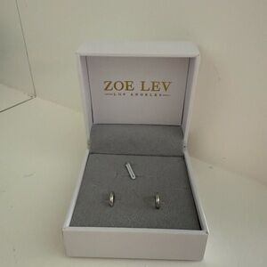 Zoe Lev 14k White Gold Huggie Earrings